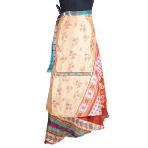 Nuevas faldas envolventes de seda india, falda envolvente larga de seda vintage india, fabricante y mayorista - Product Image 1