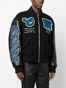 Veste Bomber Unisexe Personnalisée en Cuir Patchwork pour Hommes, Style Streetwear, avec Broderie Lettrée Hip Hop, Veste de Baseball en Gros - Product Image 2