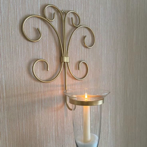 เชิงเทียนโลหะติดผนังแบบดั้งเดิมที่วางเทียนสำหรับตกแต่งวัดบ้านงานแต่งงานและของตกแต่งเทศกาล - Product Image 1