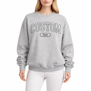 Best Quality Women Oversized Crew Neck <b>Sweatshirt</b> Custom Text Print Casual Fleece Pullover Winter Wear For Streetwear - Product Image 3