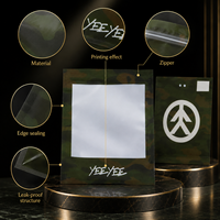 Faible MOQ 100 pièces, sac refermable plat de qualité alimentaire avec fenêtre, logo personnalisé, camouflage, scellé sur 3 côtés, pour café et snacks