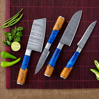 7-delige Viking Art 67-laags ambidextere Damascus keukenmessenset, handgesmeed stalen koksmessen, scherp, duurzaam, professioneel, houten handvat