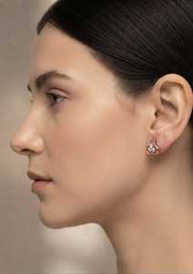 Pendientes de Oro Sólido de 9K con Diamantes en Forma de Corazón, Tono Oro Rosa, Engaste de Tres Piedras, Joyería para Mujer, Regalo, para Fiestas - Product Image 2