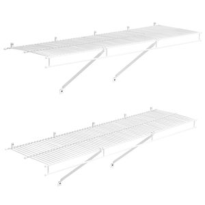 Kit d'étagères murales robustes en fil d'acier de 1,2 m (4 pi) – 2 ensembles d'étagères flottantes suspendues pour garages, installation facile - Product Image 1