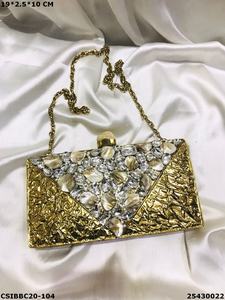 Designer artisanal élégant nacre sacs de soirée en laiton sac à main pour dames fête et mariage - Product Image 5