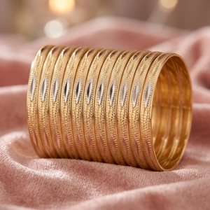 กำไลข้อมือดีไซน์เนอร์ ORO-Z หลายสี สามเฉดสี ชุบทอง ผลิตจากโลหะผสม  ลวดลายสวยงาม เหมาะสำหรับงานปาร์ตี้ งานแต่งงาน งานหมั้น สไตล์ชาติพันธุ์ - Product Image 2