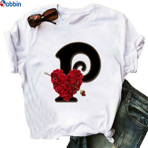 Nueva Camiseta de Verano para Parejas, Unisex, con Estampado del Alfabeto Inglés, Transpirable, con Letras y un Estilo Dulce y Encantador, Talla Grande para Mujer - Product Image 4