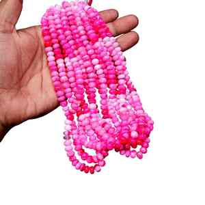 Cuentas de ópalo rosa natural en tonos degradados, lisas y en forma de rondel, de 7-8 mm, cuentas de ópalo sueltas para la fabricación de joyería, alta calidad, venta al por mayor. - Product Image 5