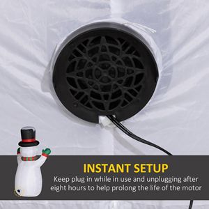 Decorazioni Natalizie Gonfiabili a Forma di Pupazzo di Neve 6 FT con Luci LED per Interni/Esterni Giardino/Festa - Product Image 6