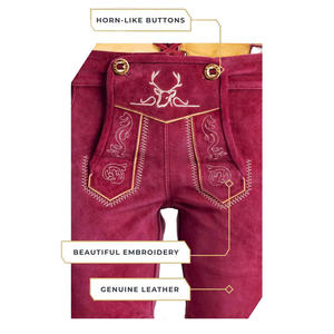 กางเกงหนังสำหรับผู้หญิงพร้อมงานปักแบบดั้งเดิม – ชุดประจำชาติบาวาเรียแบบคลาสสิกสำหรับเทศกาล Oktoberfest - Product Image 4