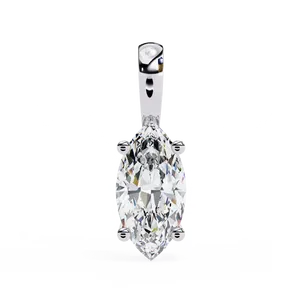 Charme en diamant de laboratoire de couleur E, taille marquise, en or massif 10K, 14K ou 18K, bijou unisexe pour cadeau de mariage, fiançailles et anniversaire - Product Image 5