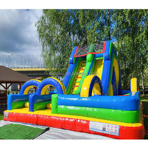 Château gonflable château rebondissant aire de jeux de conception moderne <span class=keywords><strong>parc</strong></span> extérieur obstacle sec humide parcours d'obstacles à double voie - Product Image 3