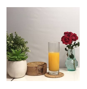 Rattan Coaster <b>Placemat</b> Table Mats for Wine Glass and Cup Protection Coaster with Holder Bohemian Table Mats - Product Image 2
