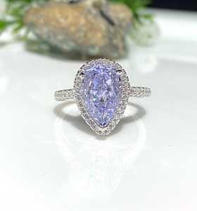 Anillo de Topacio Blanco Amatista, Gema Morada Claro, Plata de Ley, Joyería de Compromiso, Regalo para Mujer - Product Image 1