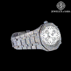 Montre Moissanite Diamant Or et Or Rose de Qualité Exceptionnelle, Sertie de Pierres, Idéale pour les Boutiques de Mode, Cadeaux et Revente, Disponible à la Vente - Product Image 1