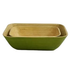 Juego de 2 juegos de vajilla de bambú hilado rectangular ecológico al por mayor de alta calidad, juego de cocina hecho en Vietnam - Product Image 1