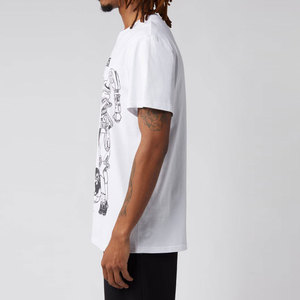 T-shirt blanc à manches courtes pour homme, col rond, coupe classique, avec imprimé style streetwear, en jersey de coton - Product Image 4