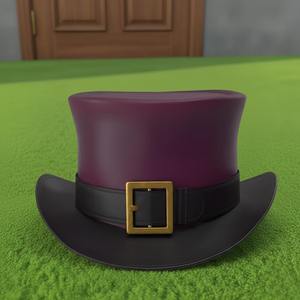 Sombrero de copa de cuero morado hecho a mano de calidad premium con banda y hebilla negras para cosplay steampunk. - Product Image 2