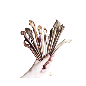 Bâtonnet à cheveux en bois écologique, fabriqué à la main à partir de bois massif, élégant et naturel, pour les coiffures traditionnelles et modernes. - Product Image 5