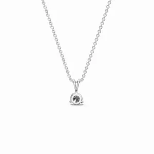 Radiance Reverie Lab Grown 0.50 Carat Brilliant Cut Solitaire Diamond <b>Pendant</b> <b>Necklace</b> 18K White <b>Gold</b> for Wedding Occasions - Product Image 4