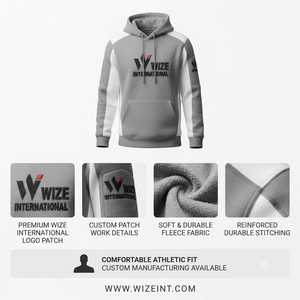 Sweat-shirt à capuche pour homme, manches raglan, gris et blanc, polyester, décontracté, vêtements d'automne, sweat-shirt de sport MMA - Product Image 6