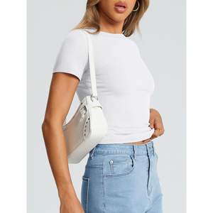 T-shirt à manches courtes ajusté personnalisé 2025 pour femmes Hauts d'été basiques Vêtements de sport mignons pour bébé Groupe d'âge - Product Image 5