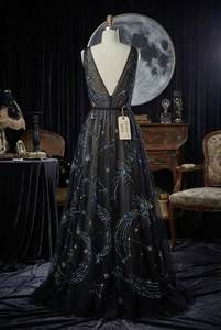 Vestido de Noche Rosa con Bordado Floral al por Mayor 2026 Precio de Fábrica Vestido de Fiesta de Tul con Mangas Volantes Elegante Vestido de Noche con Cuello en V y Malla - Product Image 5