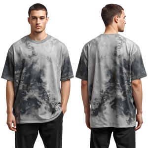 Best Selling Men's Stone Grey Plain Dyed Oversized Graphic T-Shirt 100% Cotton Heavyweight Modern Casual Wear High Street Style - Product Image 2
