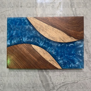 Handmade Epoxy Resin Cheese Board Wooden Serving Board for Kitchen Charcuterie <b>Platter</b> Custom Design - Product Image 2