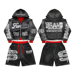 Custom Sweatsuit Track Short Set Nylon Polyester Suit <b>Summer</b> Two Piece Windbreaker Tracksuit Hoodie and Shorts <b>Jacket</b> Sets <b>Men</b> - Product Image 3