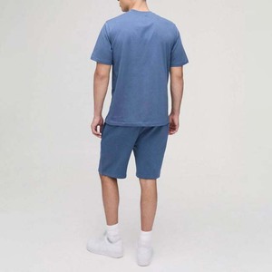 Nouvelle Collection – Ensemble Short et T-shirt Homme Été Décontracté Respirant Tricoté Uni 220g Personnalisable – Col Rond – Polyester/Coton - Product Image 2
