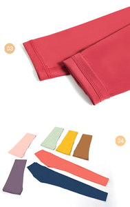 Conjunto de Yoga de 2 Piezas para Mujer, Top sin Mangas con Cuello Redondo, Leggings Largos de Cintura Alta, Transpirables, de Poliéster/Algodón, Sin Costuras - Product Image 5