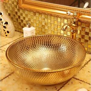 Lavabo de Baño de Latón Hecho a Mano de Lujo, Lavabo Premium con Acabado Martillado para Baños de Diseño, Decoración para Hogar, Hotel y Restaurante - Product Image 4