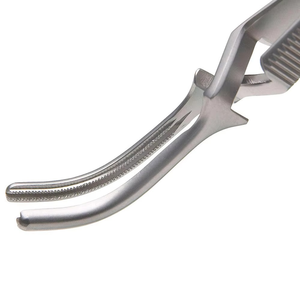 เครื่องมือผ่าตัดคุณภาพสูงแบบแมนนวล DeBakey Atraumatic Bulldog Clamp แบบโค้ง 8 ซม. ทำจากสแตนเลสสตีล ใช้ซ้ำได้ - Product Image 5