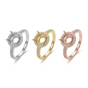 Classic design Manufacturer Wholesale Price Fine Jewellery 18K Solid White Gold Natural Diamond Semi Mounting Engagement Ring - Product Image 5