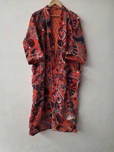 Exquisito Kimono de Terciopelo Estampado a Mano, Ligero, Informal, Premium, Transpirable, Ecológico y Versátil para el Verano - Product Image 4