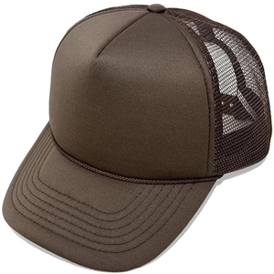 Casquette Trucker Marron en Maille 6 Panneaux Ajustable Unisexe Décontractée Printemps-Été Respirante pour Adulte 2027 100% Acrylique Broderie - Product Image 1