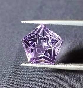 Piedra preciosa de amatista rosa, estrella pentagonal, flor, cristal natural, piedra curativa para joyería, decoración de chakras Reiki - Product Image 5