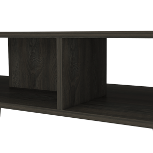 Tavolino da caffè Minnesota a due ripiani con finitura espresso e stile carbonio - Product Image 6