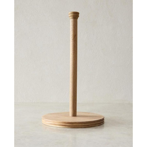 Unique Acacia Wood Paper Towel Holder With Anti Slip Base Natural Solid Wood Kitchen Roll Stand For Storage Home Decorative - Product Image 1