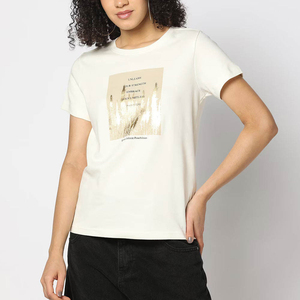 T-shirt pour femme coupe classique en coton doux, col rond, vêtement confortable pour tous les jours, vêtement de mode haut de gamme, T-shirt pour femme coupe classique - Product Image 1