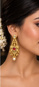 Gold Plated Alloy Wedding <b>Jewelry</b> <b>Set</b> Necklace Earring <b>Set</b> Quartz <b>Pearl</b> Vintage Floral Chain Pendant Imitation <b>Jewelry</b> for Women - Product Image 4