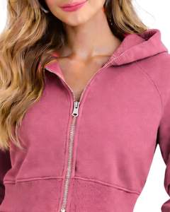 Custom <b>Womens</b> Cropped Zip Up Hoodie <b>Pink</b> Color Long Sleeve Hooded Sweatshirt Casual Streetwear Fitness Jacket Winter Fashion <b>Top</b> - Product Image 3