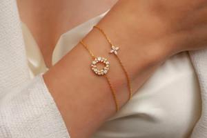 Bracelet manchette délicat en diamant de laboratoire, taille marquise, motif fleur, luxe minimaliste, or 14K/18K, cadeau idéal pour les fêtes pour femme - Product Image 5