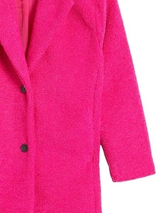 Manteau long en polaire rose pour femme, décontracté, d'hiver, à manches longues, col rabattu, ouvert sur le devant, épais, couleur unie - Product Image 4