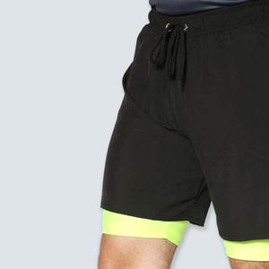 Shorts de compression pour hommes, taille élastique, tissu peigné, séchage rapide, respirant, super extensible, vêtements de sport - Product Image 5