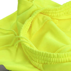 Pantalon de survêtement jaune haute visibilité pour homme, taille élastique, bandes réfléchissantes, poches latérales, style vêtement de travail, respirant, idéal pour le printemps - Product Image 6
