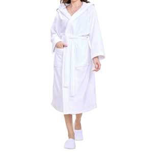 Albornoz Elegante OEM para Mujer, Absorbente, de Spandex/Algodón, Suave, Transpirable, Ecológico, con Bordado de Toalla, Cuello en V y Cordón Ajustable, Venta al por Mayor - Product Image 4