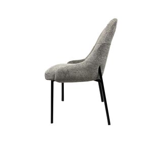 Ensemble de 2 chaises de salle à manger en tissu bouclé gris - Product Image 5