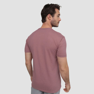 เสื้อยืดลำลองสีเทาเข้มทรงเข้ารูปสำหรับผู้ชาย แขนสั้น คอกลม ผ้าฝ้ายเจอร์ซีย์ 100% ระบายอากาศได้ดี - Product Image 5
